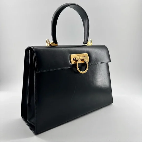 Salvatore Ferragamo Gancini Leather Top Handle Bag - Picture 4 of 17